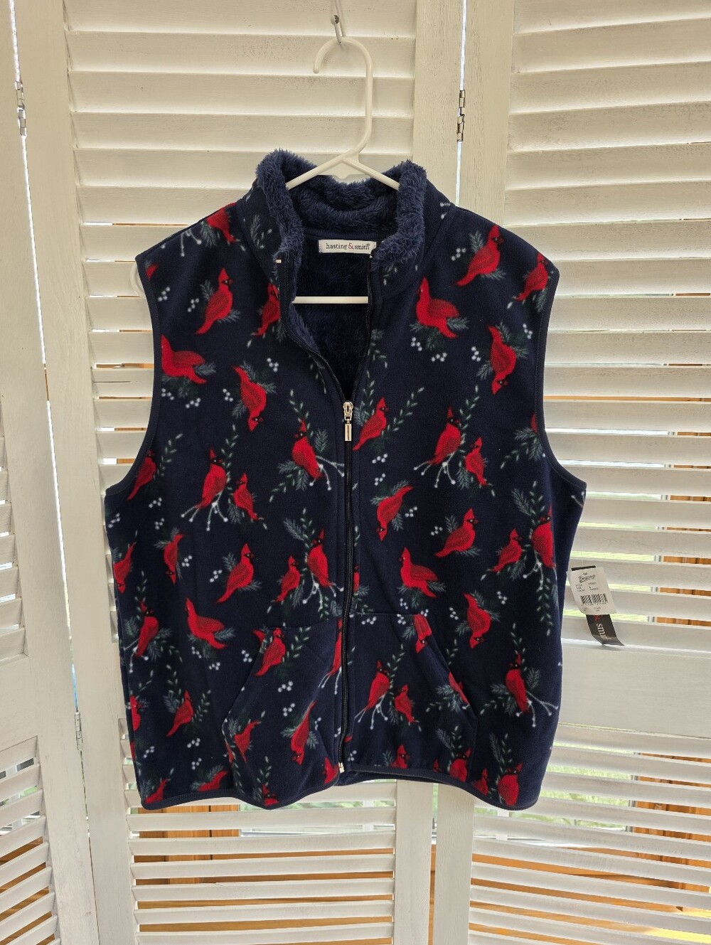 Hasting & Smith Plush Zip-up Vest Women's Size L